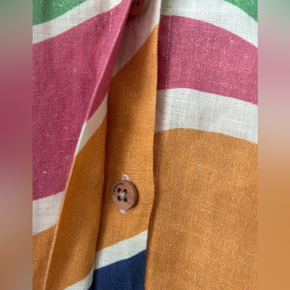 Cala de la Cruz Wave-Print Linen Midi Dress - Picture 8 of 9